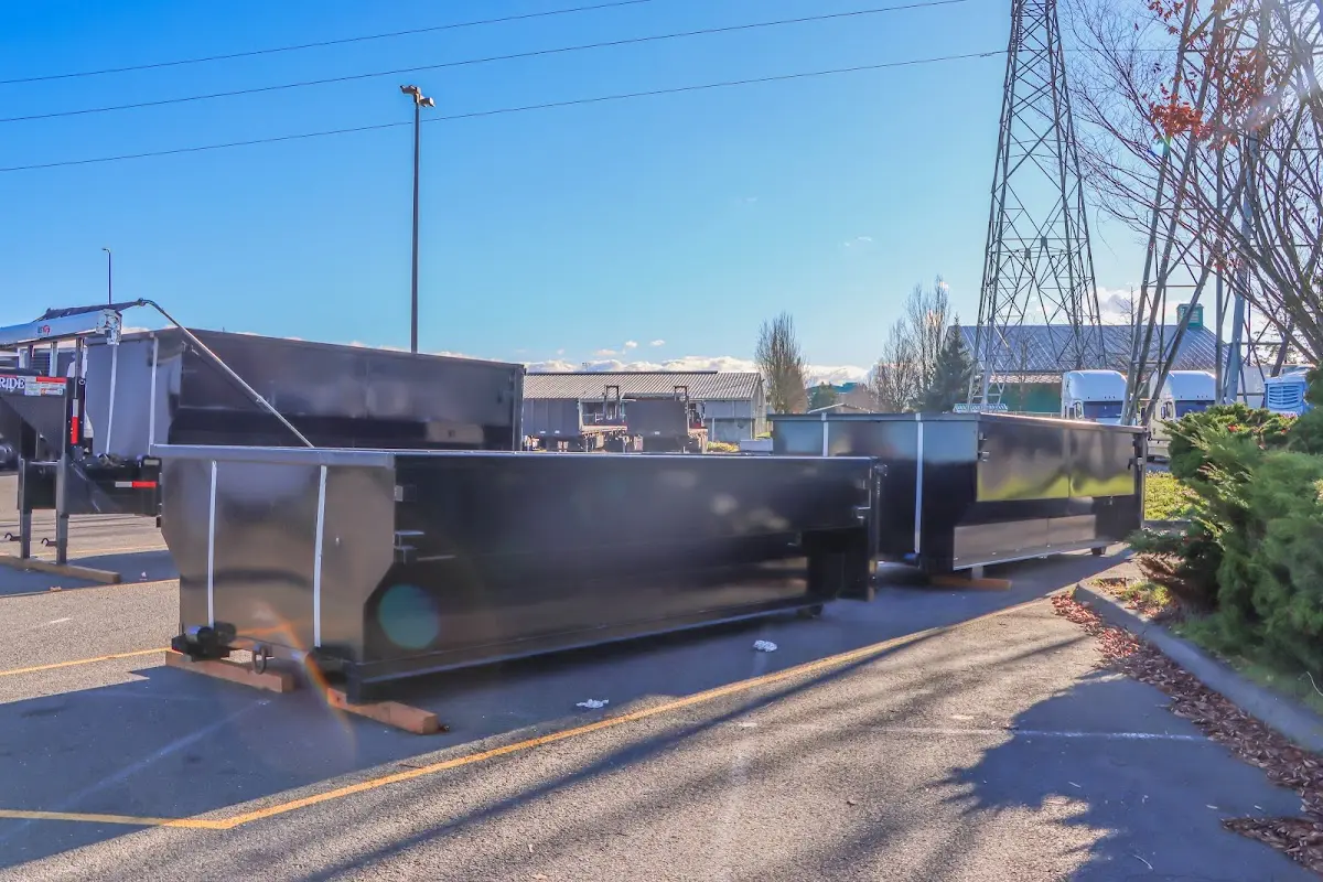 Roll-off dumpster ready for waste disposal at job site for Construction Dumpster Rental in Southgate